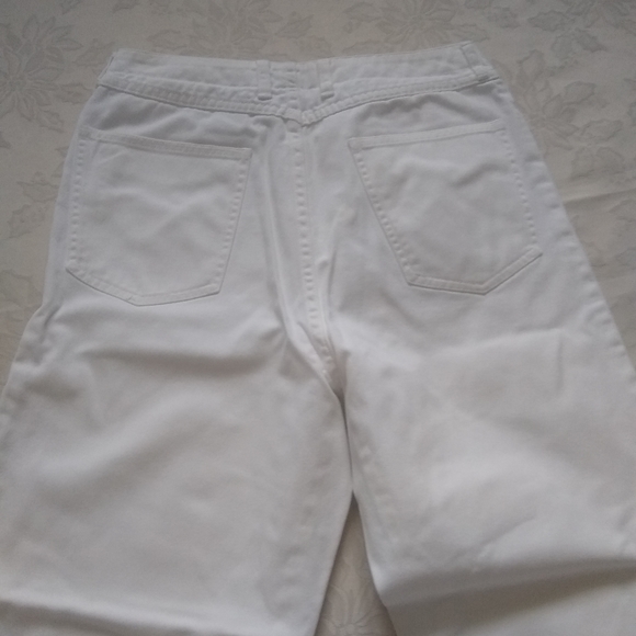 High waist cropped jeans white Tapered - Picture 7 of 8